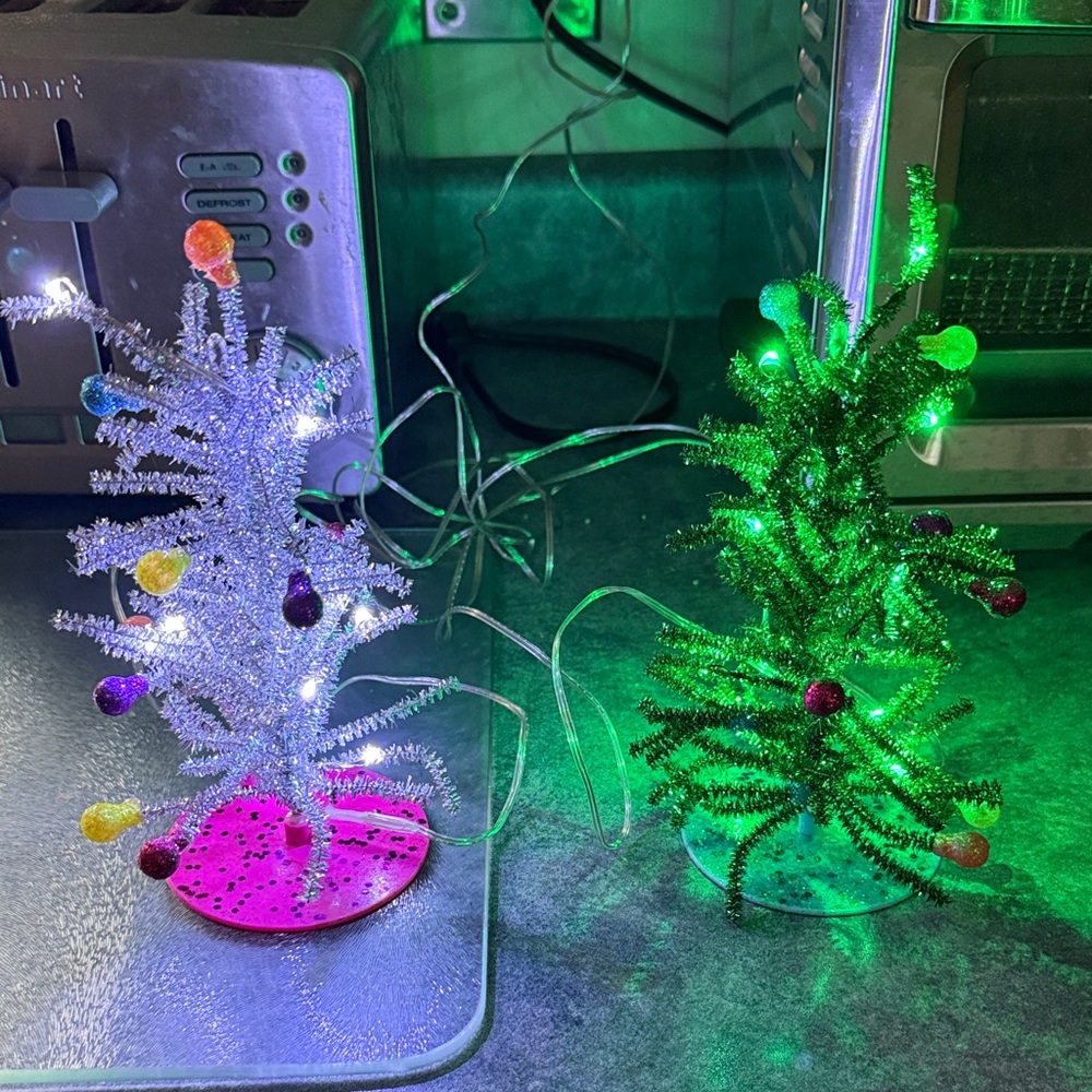 Phillips led usb tinsel Christmas trees set of 2